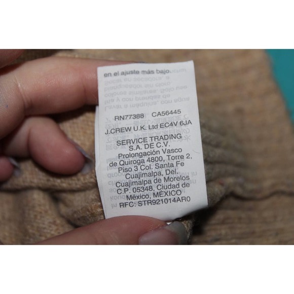 Women's J. Crew Tan Brown Nylon Lambs Wool Crewneck Long Sleeve Sweater Size M - Picture 7 of 9